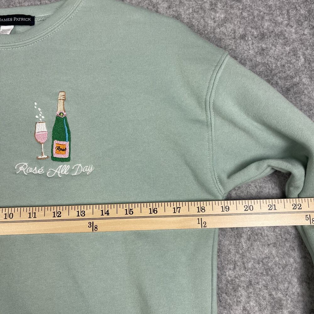 Kiel James Patrick Sweatshirt Womens XS Green Rose All Day Wine Embroidered Soft - Picture 7 of 12